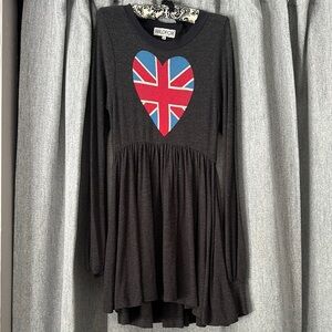 Wildfox Union Jack Heart Long Sleeve Dress